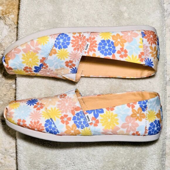 TOMS‎ Women's Floral Print Slip On Espadrille Flats Shoes Size 7 - Picture 5 of 8